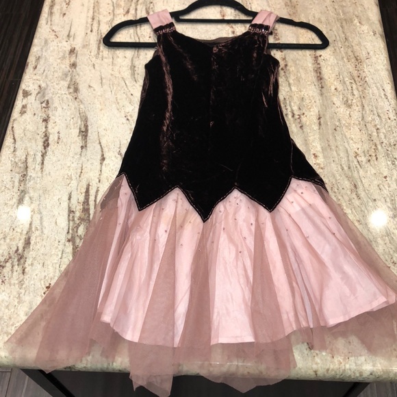 Biscotti Other - Brown velvet dress with tulle on the bottom